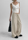 Millard Semi-Crop Button Sleeveless