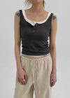 Millard Semi-Crop Button Sleeveless