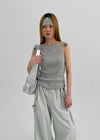 Batzco Ribbed Boat Neck Sleeveless