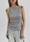Batzco Ribbed Boat Neck Sleeveless
