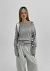 Deluver Loose Fit Off-Shoulder Long Sleeve T-Shirt