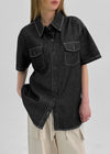 [MADE] Callus Loose Fit Denim Short Sleeve Shirt