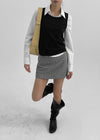 Three-Tita Low Waist Mini Skirt