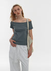 [B-BASIC] Standard Off-Shoulder Short Sleeve T-Shirt 2SIZE