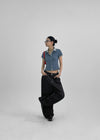 Widusson Non-Fade Balloon Wide Denim Pants