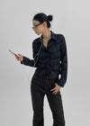 Kadoring Cut-Off Frill Check Shirt