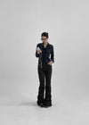 Kadoring Cut-Off Frill Check Shirt