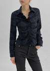 Kadoring Cut-Off Frill Check Shirt