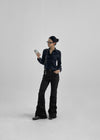 Kadoring Cut-Off Frill Check Shirt