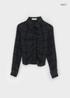 Kadoring Cut-Off Frill Check Shirt