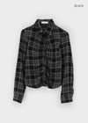 Kadoring Cut-Off Frill Check Shirt