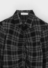 Kadoring Cut-Off Frill Check Shirt
