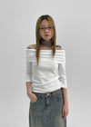 Ogunut Off-Shoulder 3/4 Sleeve T-shirt