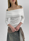 Ogunut Off-Shoulder 3/4 Sleeve T-shirt