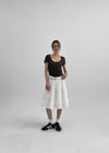 Chining Frill Banded Midi Skirt