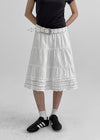 Chining Frill Banded Midi Skirt