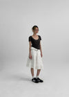 Chining Frill Banded Midi Skirt