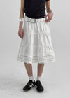 Chining Frill Banded Midi Skirt