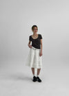 Chining Frill Banded Midi Skirt