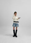 [B-DENIM] CUTTING HALF SHORTS 043