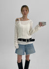 Enroel Loose-Fit Boat Neck Summer Knit