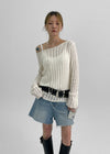 Enroel Loose-Fit Boat Neck Summer Knit