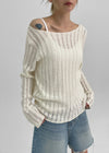 Enroel Loose-Fit Boat Neck Summer Knit