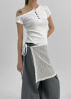 Pigrem Asymmetric Button T-Shirt