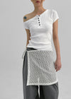 Pigrem Asymmetric Button T-Shirt