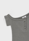 Pigrem Asymmetric Button T-Shirt