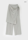 Ssein Wrap Skirt Layered Pants