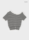 Mansing Striped One-Shoulder Knit Top