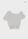 Mansing Striped One-Shoulder Knit Top
