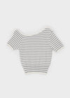 Mansing Striped One-Shoulder Knit Top