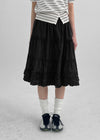 Chining Frill Banded Midi Skirt