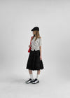 Chining Frill Banded Midi Skirt