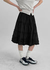 Chining Frill Banded Midi Skirt