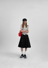 Chining Frill Banded Midi Skirt