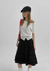 Chining Frill Banded Midi Skirt