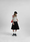 Chining Frill Banded Midi Skirt