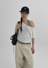 Skimi Sheer Boat Neck Short Sleeve Tee