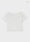Skimi Sheer Boat Neck Short Sleeve Tee