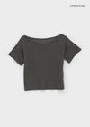 Skimi Sheer Boat Neck Short Sleeve Tee