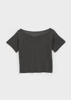 Skimi Sheer Boat Neck Short Sleeve Tee