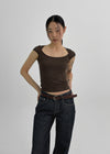 Ikose Dot Cap-Sleeve Tee