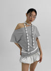 Temoni Number Off-Shoulder Tee