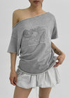 Temoni Number Off-Shoulder Tee