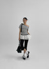 Poking Strap Stripe Asymmetric Tee