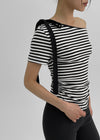 Poking Strap Stripe Asymmetric Tee