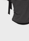 Poking Strap Stripe Asymmetric Tee